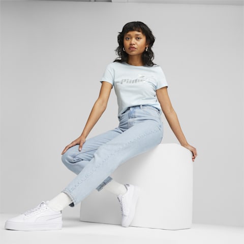 ess+ metallic logo tee w -B29