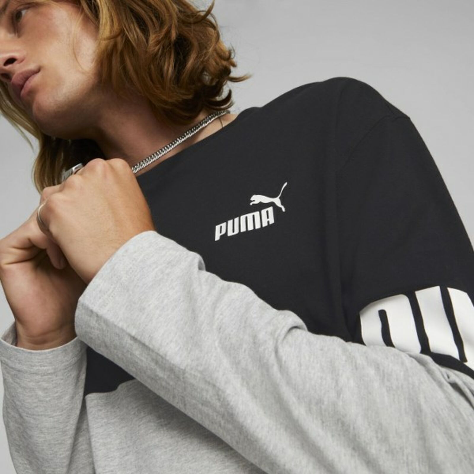 puma power colorblock longsleeve tee -B14