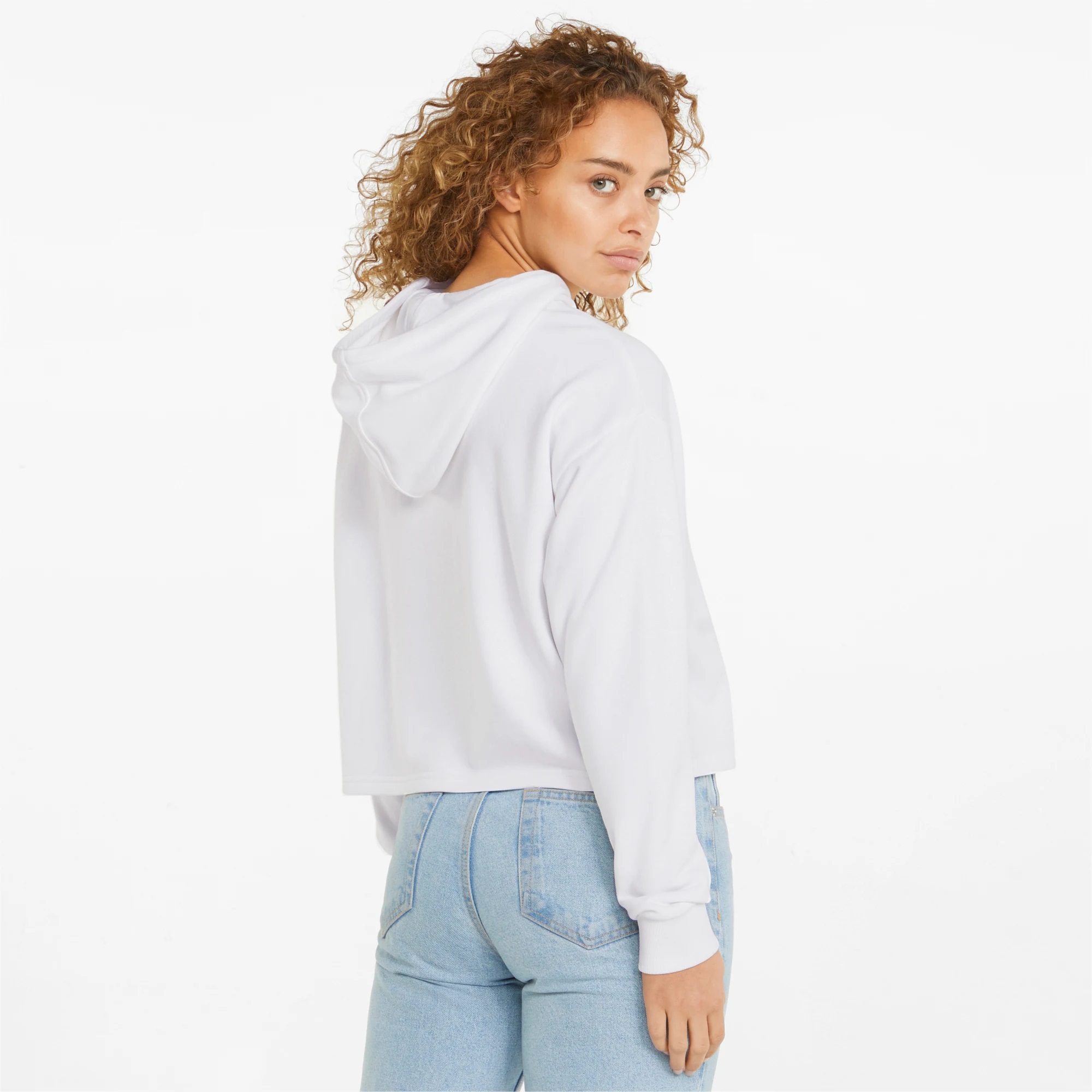 ess+ metallic logo cropped hoodie tr w -B34 - Imagen 2
